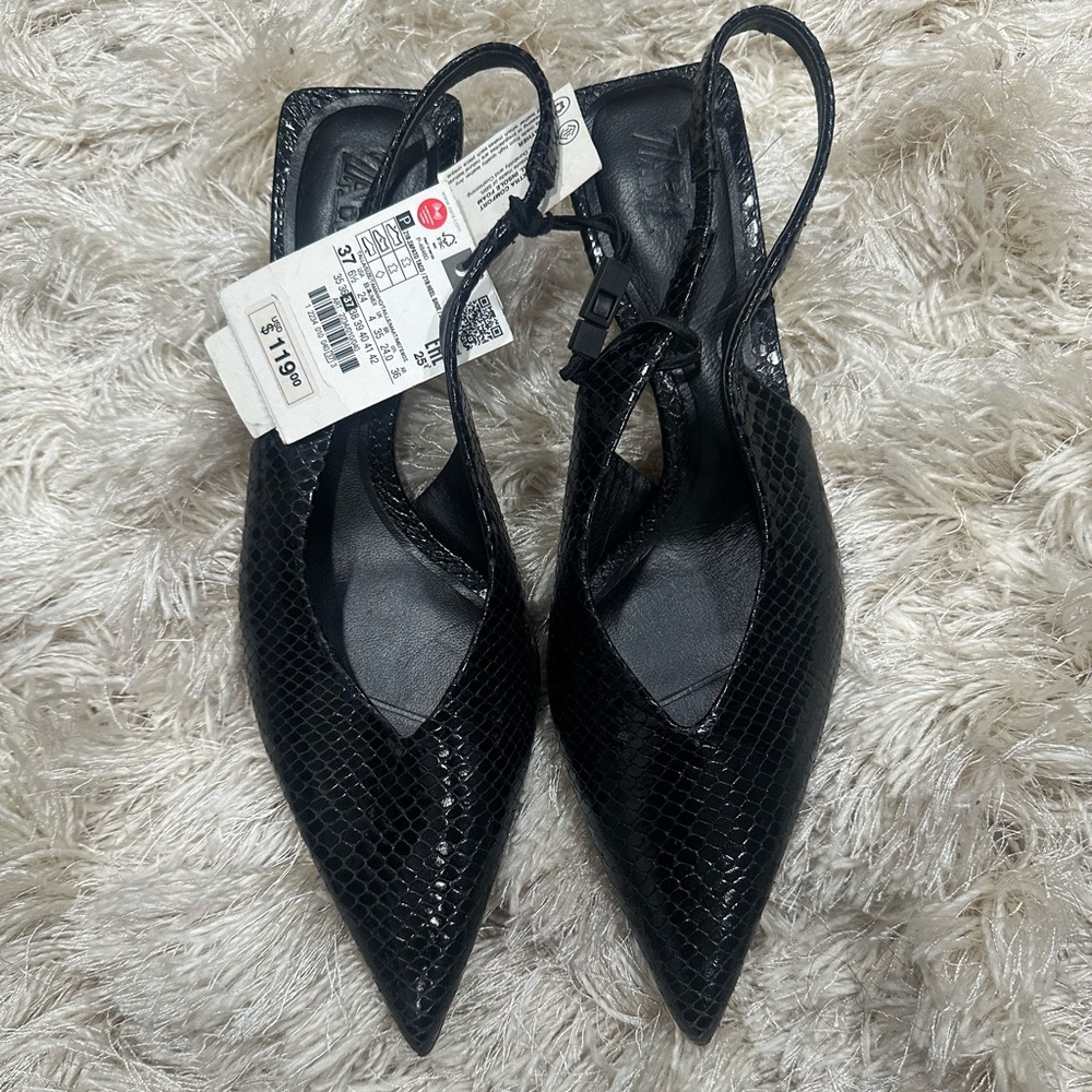 **NWT** Zara Leather Slingback